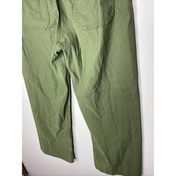 Maeve Anthropologie The Colette Green Viscose Linen Pant Sz 26 - Picture 8 of 10